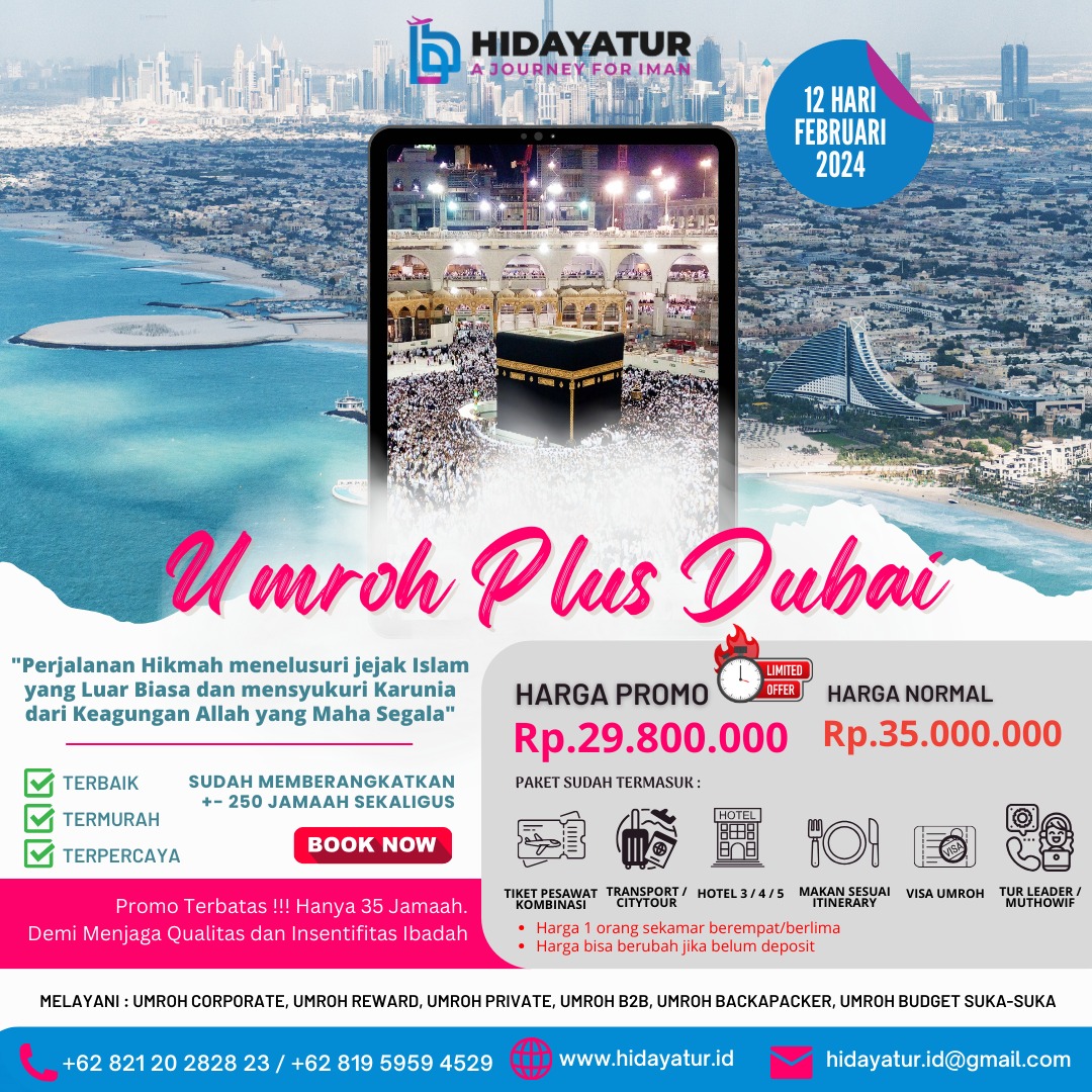 Umroh Plus Dubai Abu Dhabi 10 Hari - Hidayatur