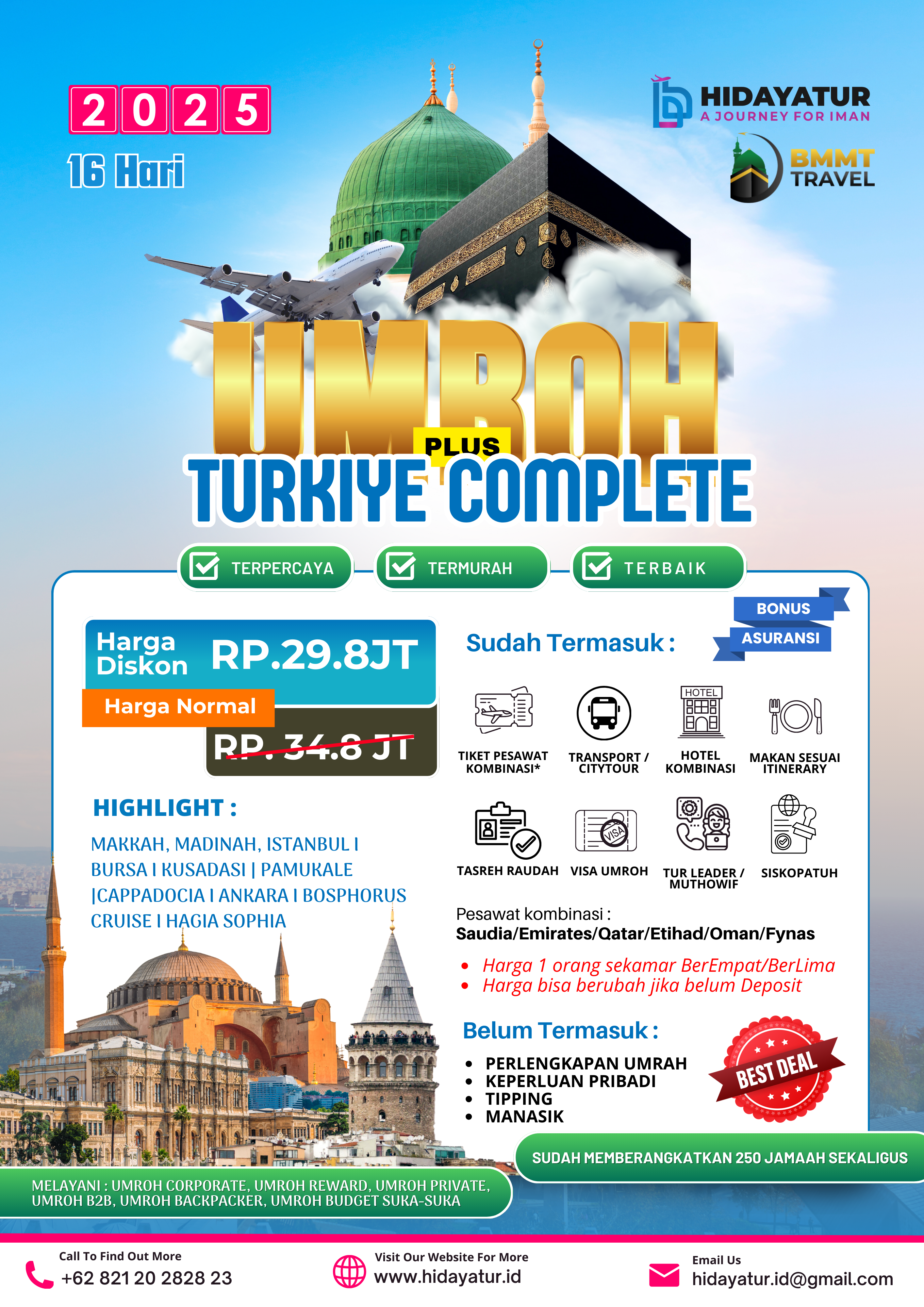 Umroh Plus Turki 16 Days - Hidayatur