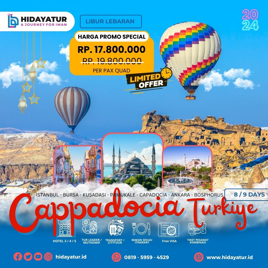 TOUR TURKI CAPPADOCIA - 9D8N - HIDAYATUR